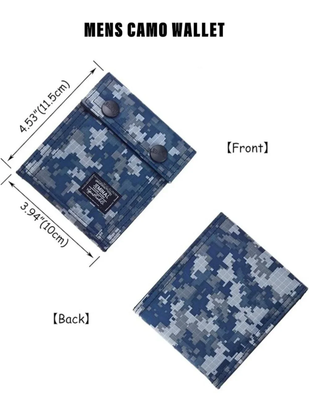 Slim Tactical Camo Wallet for Men - Lightweight Trifold with Zipper Pocket